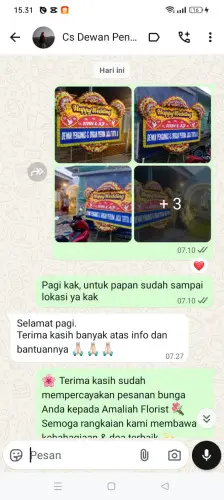 Testimonial Papan Bunga Pernikahan cilegong