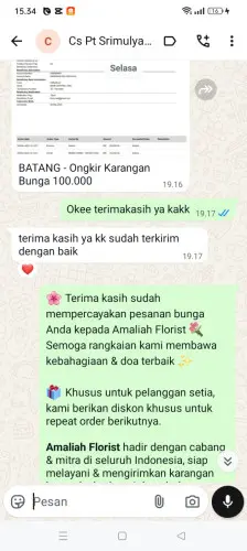 Testimonial Papan Bunga cilegong