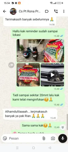 Testimonial Papan Bunga cilegong